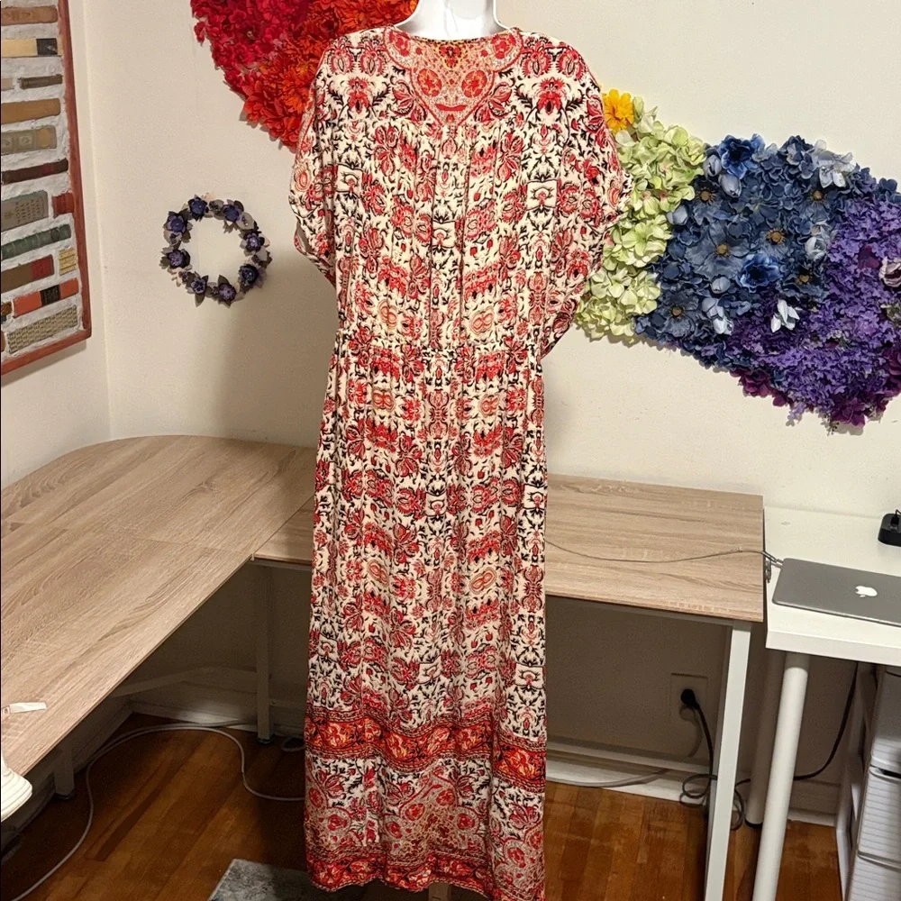 LUCKY BRAND V-Neck Kaftan Style Boho Dress with Pockets_9